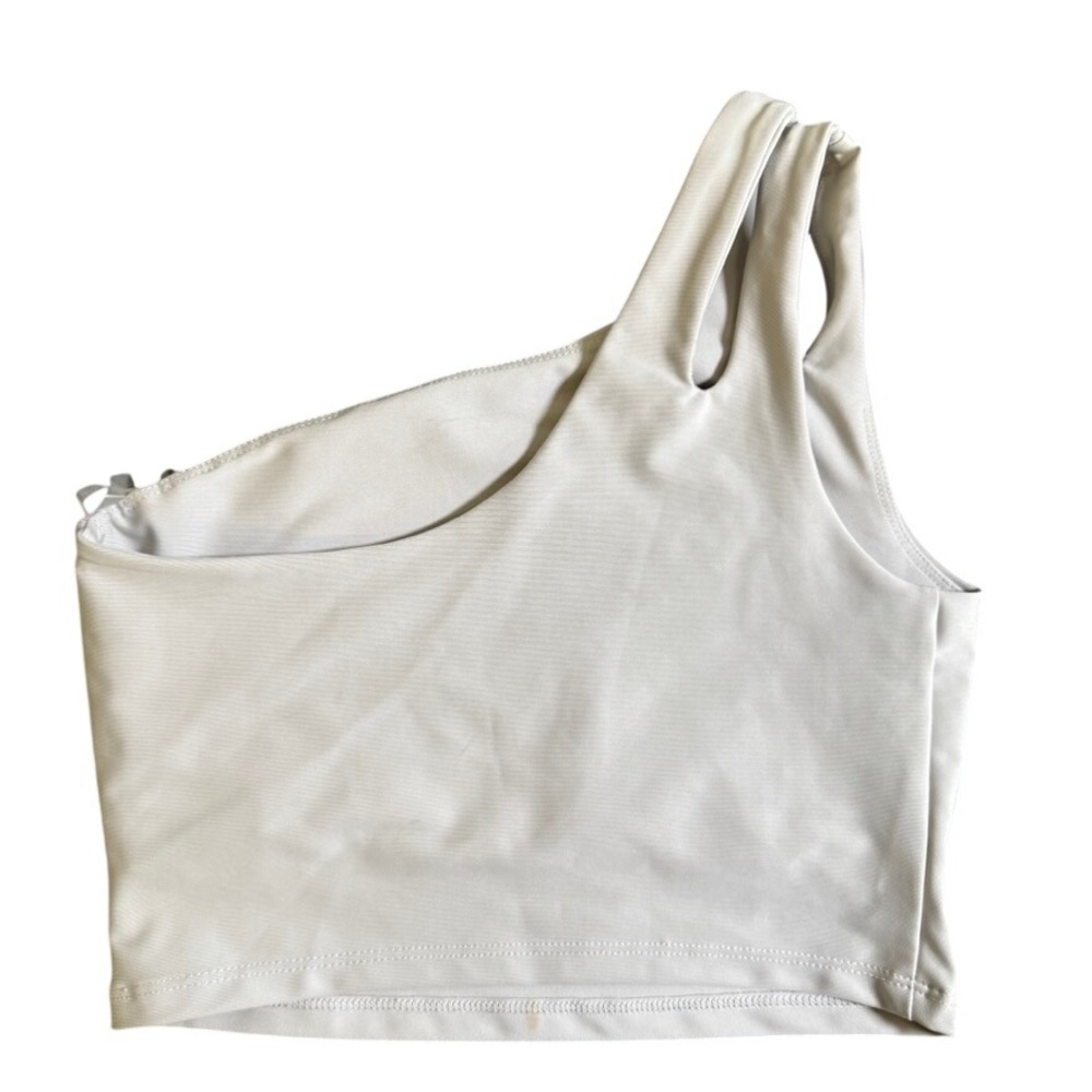 Becco One Shoulder Athletic Crop Top Light Gray Double Strap RN156575 Mens S